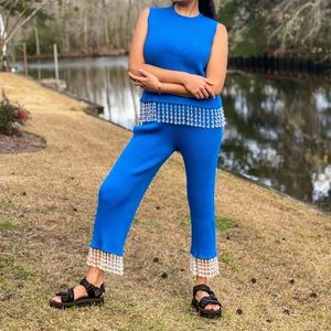 OPENING CEREMONY BEADED KNIT TOP & BOTTOM SET 🔥